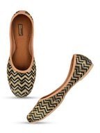 Desi Colour Women Indian Ethnic Footwear-Black Chevron | Grab2Buy