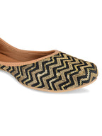 Desi Colour Women Indian Ethnic Footwear-Black Chevron | Grab2Buy