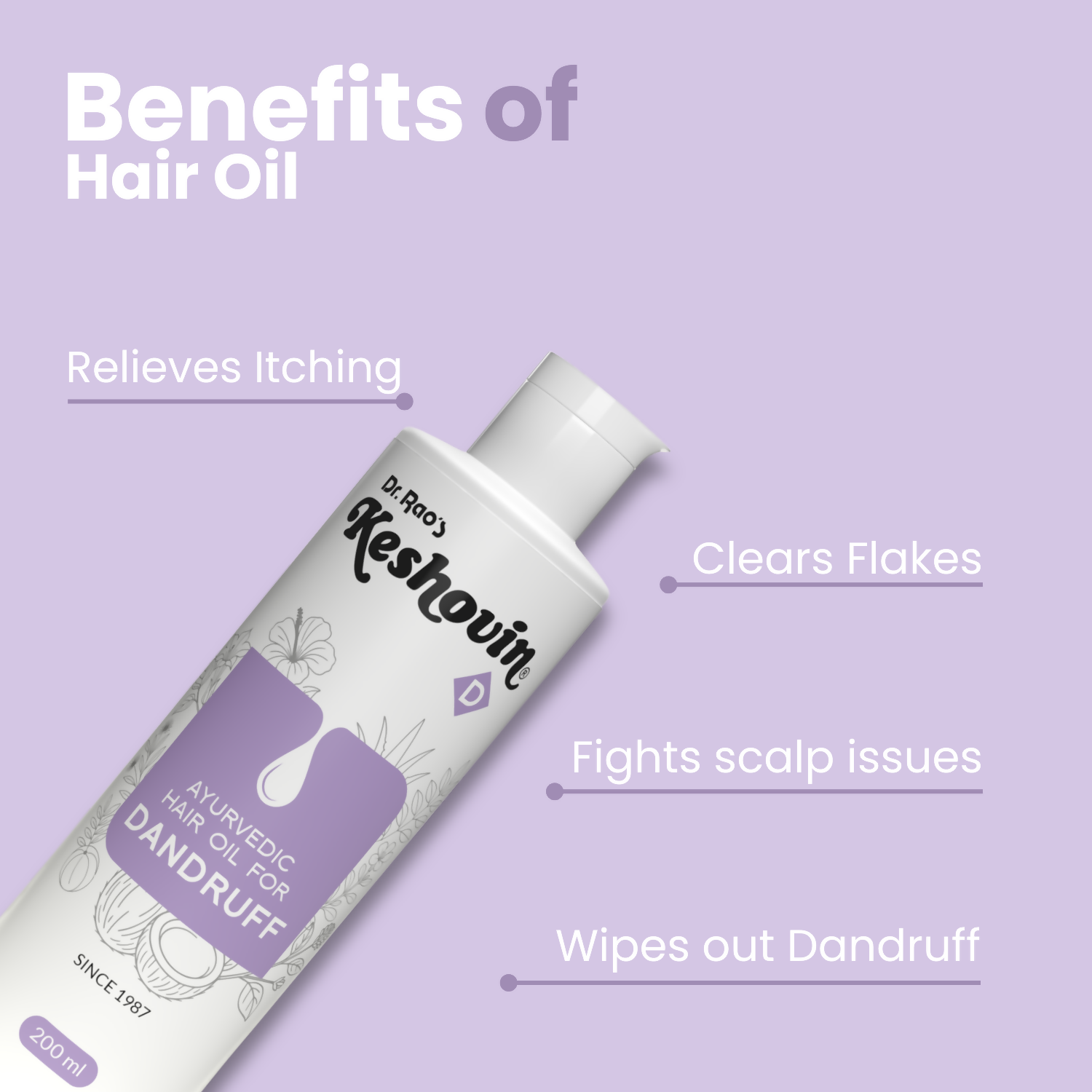 Dr. Rao's Keshovin Anti Dandruff Herbal Hair Oil | Grab2Buy