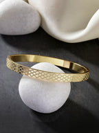 NVR Men's Set of 2 Gold & Black Rhodium-Plated Stainless Steel Kada Bracelet