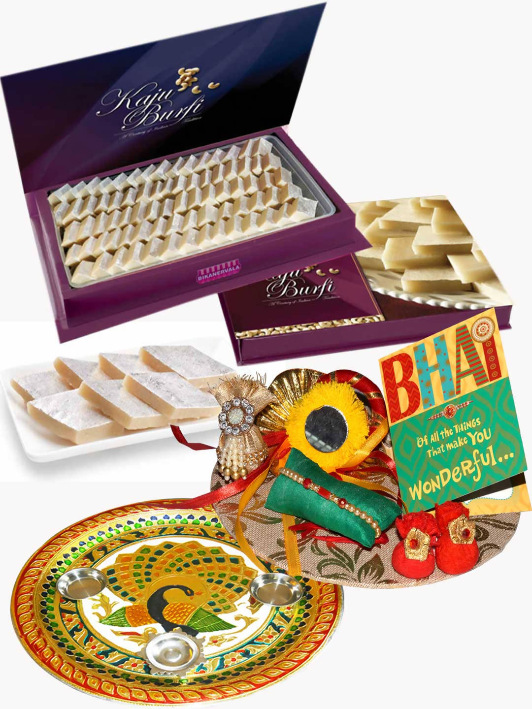 Bikanervala Kaju Katli and Rakhi Puja Thali | Grab2Buy