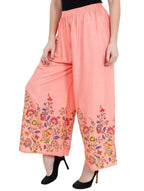 Mominos Fashion Peach Floral Design Palazzo | Grab2Buy