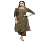Lagi Women's Green Printed Straight Kurta & Pant (MC38A) | Grab2Buy