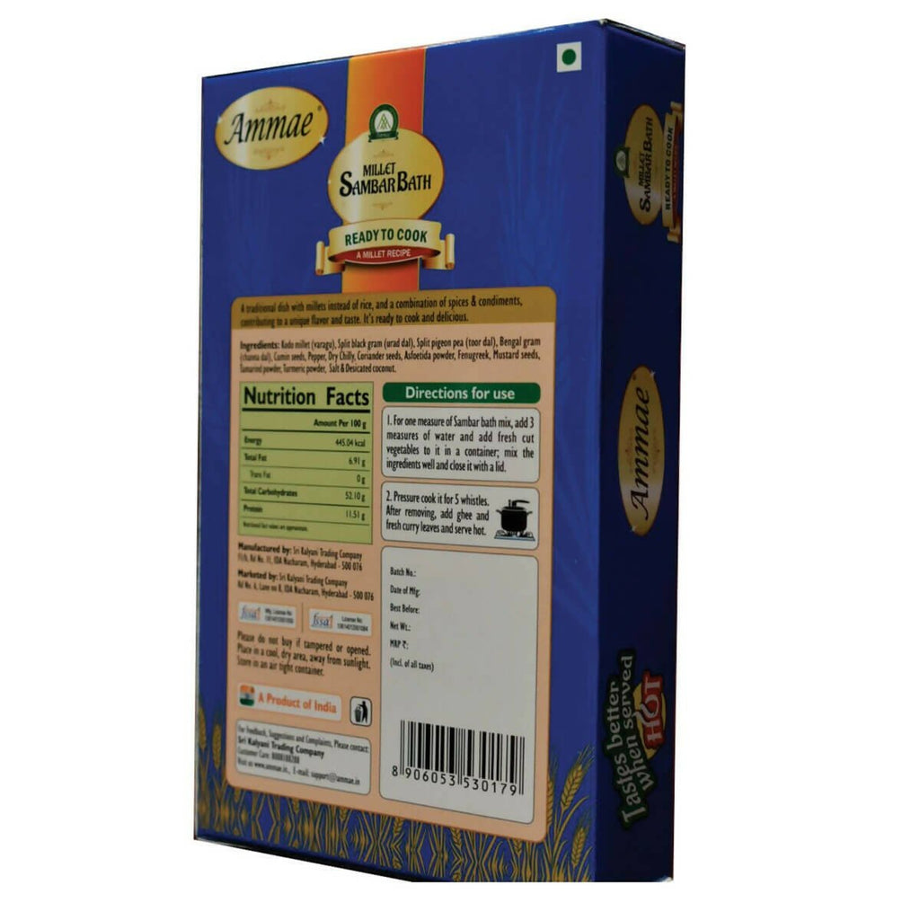 Ammae Millet Sambarbath, Ready to Cook | Grab2Buy