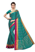 Vamika Rama Cotton Silk Weaving Saree (Rimi Checks Rama) | Grab2Buy