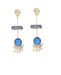 Bling Accessories Druzy Aqua Color Semi Precious Stone 92.5 Sterling Silver Earrings | Grab2Buy