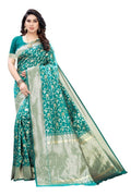 Vamika Banarasi Jacquard Weaving Rama Green Saree (PARINITI RAMA) | Grab2Buy