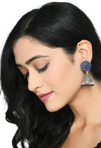 Mominos Fashion Joharkamal Kundan work Jhumka with Blue Beads | Grab2Buy