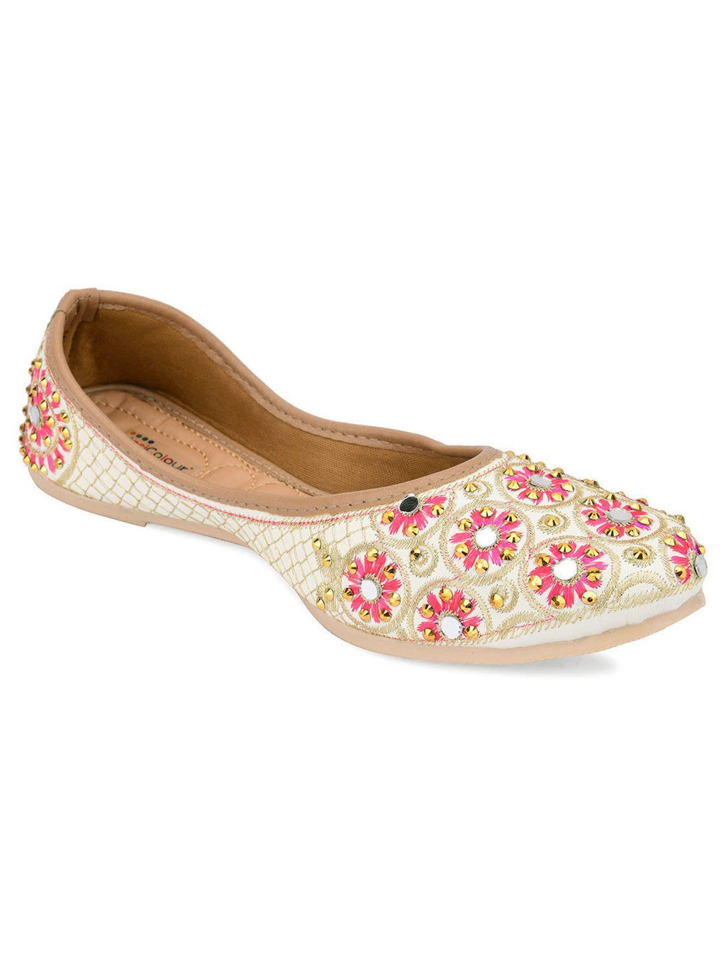 Desi Colour Women Indian Ethnic Footwear-Mini Dabka-Mirror Jarkan 5 | Grab2Buy