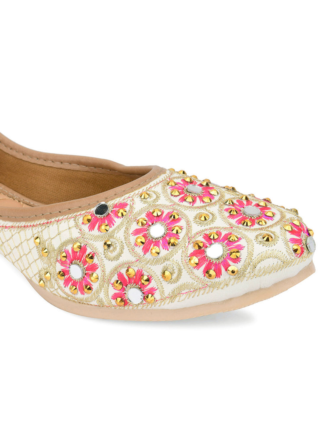 Desi Colour Women Indian Ethnic Footwear-Mini Dabka-Mirror Jarkan 5 | Grab2Buy