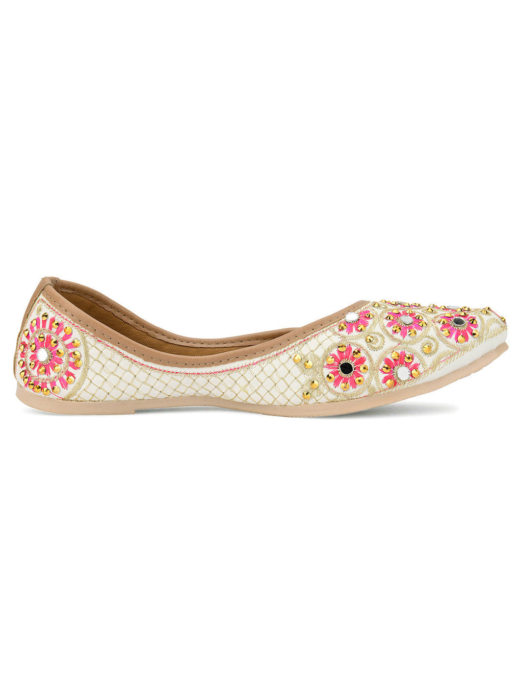 Desi Colour Women Indian Ethnic Footwear-Mini Dabka-Mirror Jarkan 5 | Grab2Buy