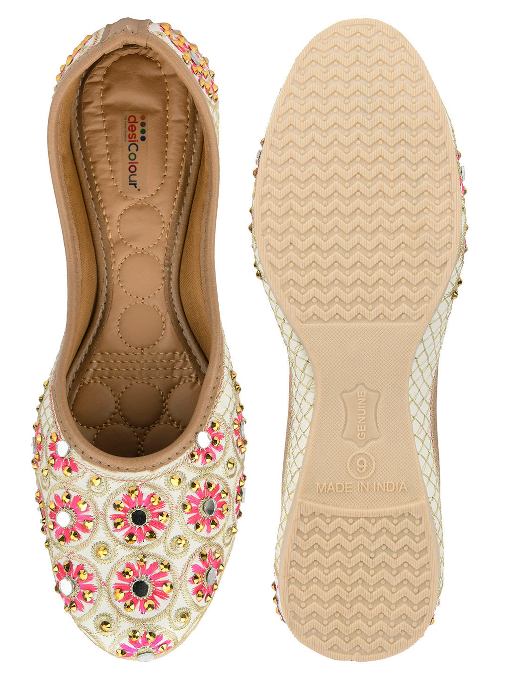 Desi Colour Women Indian Ethnic Footwear-Mini Dabka-Mirror Jarkan 5 | Grab2Buy