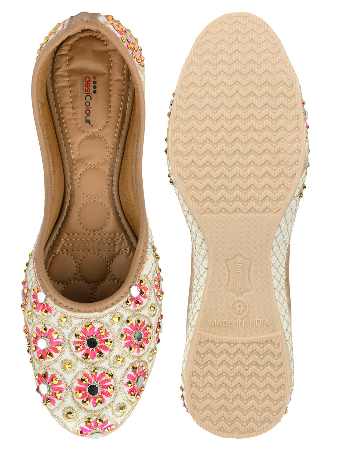 Desi Colour Women Indian Ethnic Footwear-Mini Dabka-Mirror Jarkan 5 | Grab2Buy