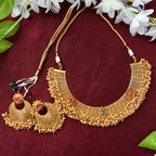 Mominos Fashion Johar Kamal Gold-Polished Brass Finish Stone/Beads Choker For Women (Golden) | Grab2Buy