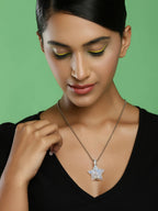 Women's Silver-Toned Blue Silver-Plated Handcrafted Chain - Ruby Raang | Grab2Buy