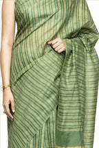 Mominos Fashion Olive Green Color Bhagalpuri Saree | Grab2Buy