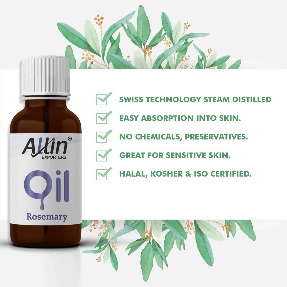 Allin Exporters Rosemary Essential Oil for Hair & Skin | Grab2Buy