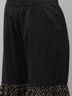 Yufta Women Black Printed Kurta with Sharara & With Dupatta | Grab2Buy
