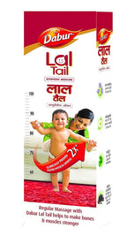 Dabur Lal Tail - Ayurvedic Baby Massage Oil For Baby's Bone, Muscle & Skin Health