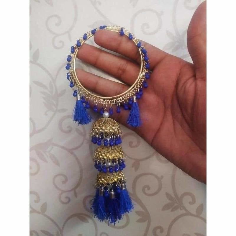 MS Fashion India Blue Threads With Jhumkas Gold Color Latkan Bangles | Grab2Buy
