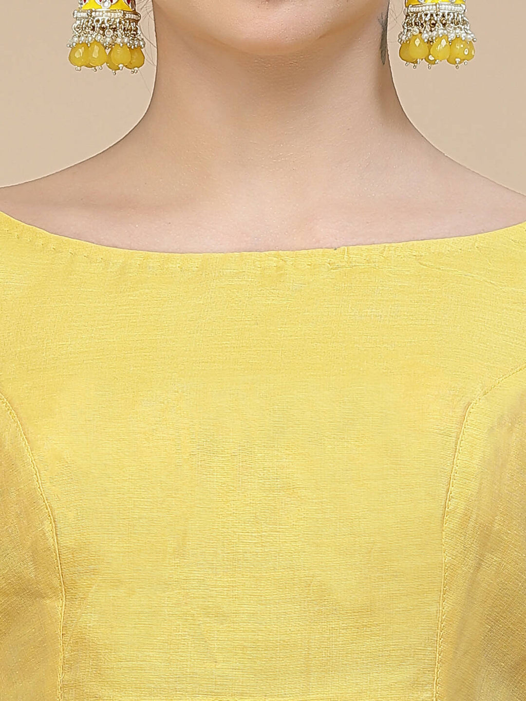 Yellow Silk Blend Woven Design Saree With Unstitched Blouse Piece - Aloki | Grab2Buy