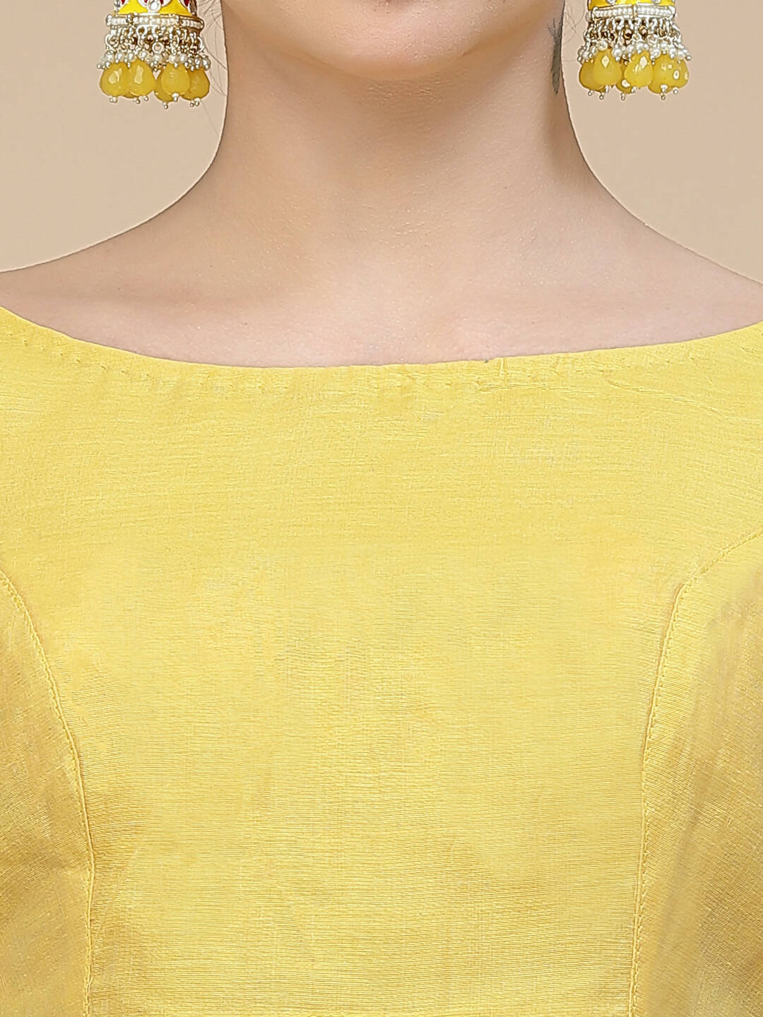 Yellow Silk Blend Woven Design Saree With Unstitched Blouse Piece - Aloki | Grab2Buy