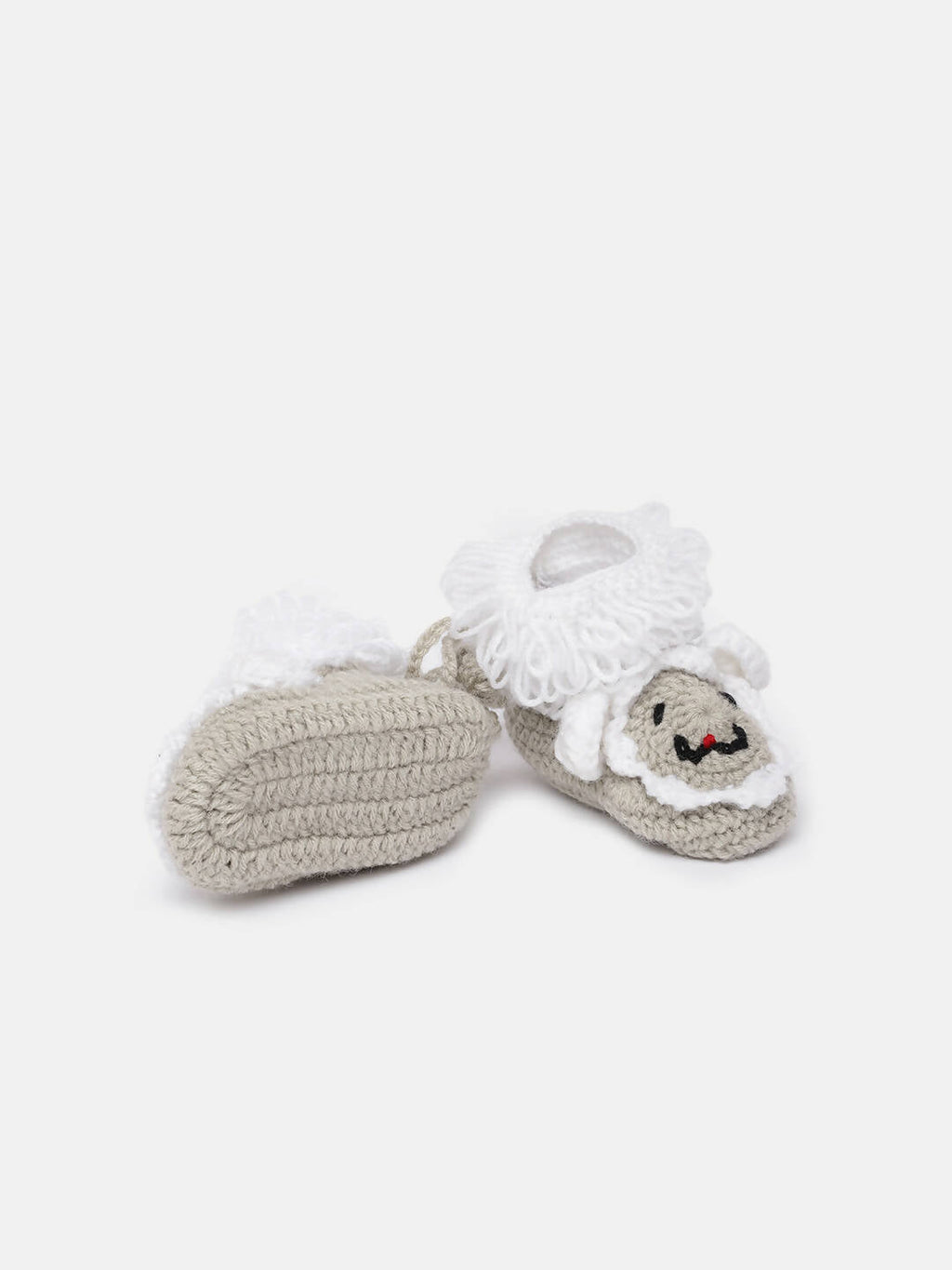 Chutput Kids Woollen Hand Knitted Animal Detailed Booties - Grey | Grab2Buy