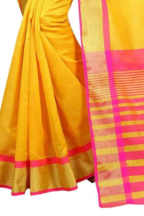 Vamika Yellow Cotton Silk Weaving Saree (MASTANI WAEVING SAREE) | Grab2Buy