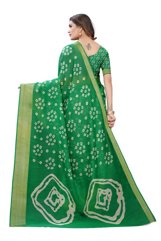 Vamika Green Linen Jari Border Saree | Grab2Buy