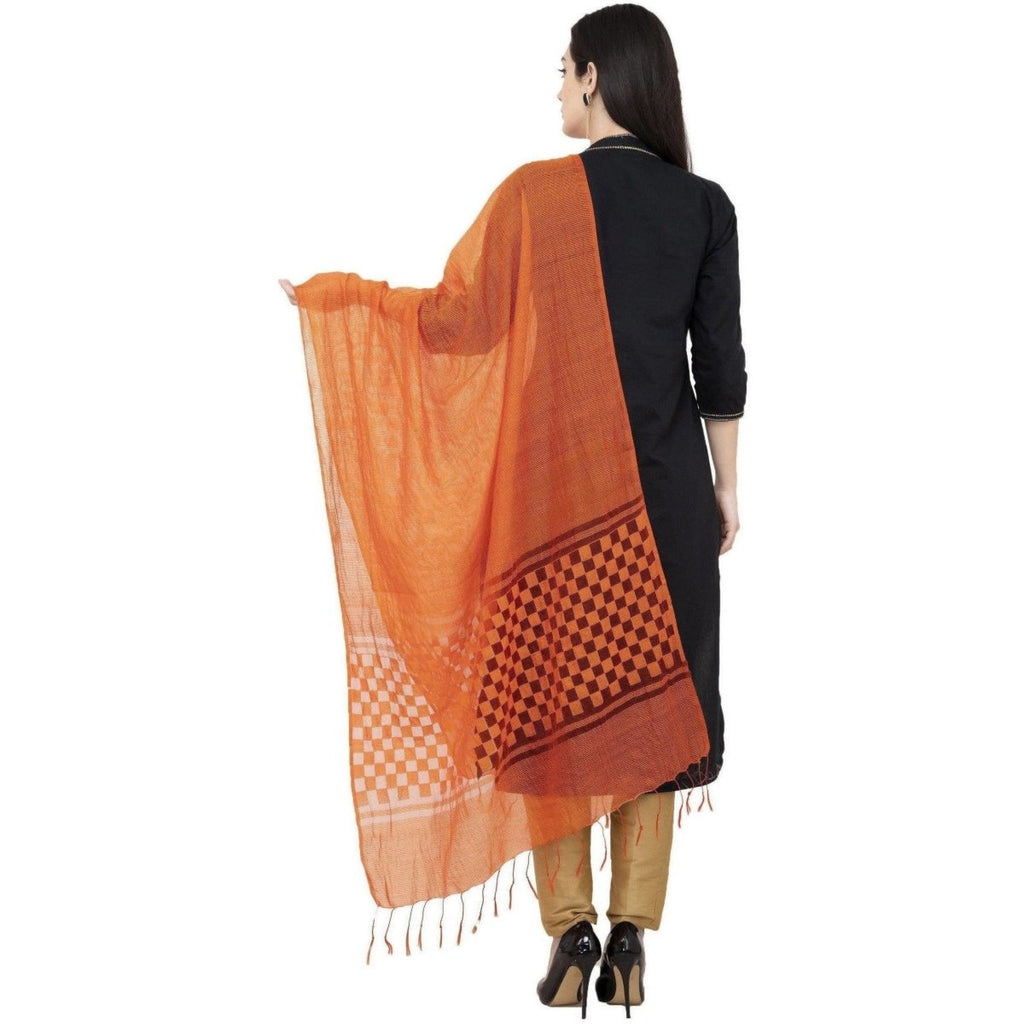A R Silk Buta Cutting Regular Dupatta Color Orange Dupatta or Chunni | Grab2Buy