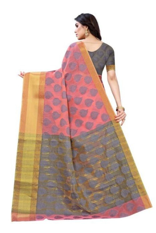 Vamika Pink Jari Work Cotton Silk Saree (RIDHIMA PINK) | Grab2Buy
