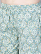 Yufta Women Blue & Off-White Printed Kurta with Palazzo | Grab2Buy