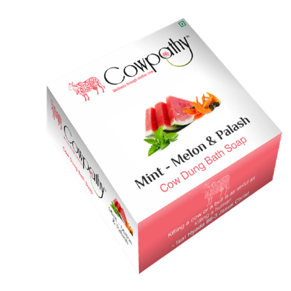 Cowpathy Mint - Melon & Palash Cow Dung Bath Soap (75Gm) | Grab2Buy