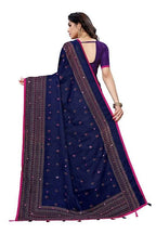 Vamika Blue Jute Silk Embelished Saree (HOLIKA BLUE) | Grab2Buy