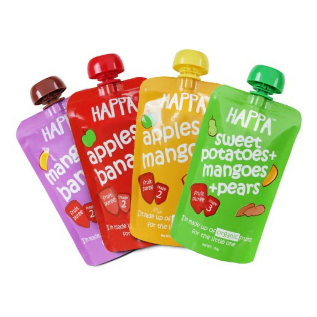 Happa Organic Food for Little one Fruit Puree Stage 3 Combo | Grab2Buy