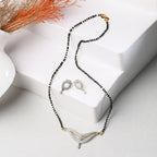 AanyaCentric Gold-Polished Mangalsutra Pendant Earring Set & Silver Plated Anklet | Grab2Buy