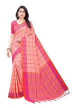 Vamika Peach Cotton Silk Weaving Saree (Goggle Peach) | Grab2Buy