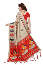 Vamika Chiku & Red Kalamkari With Jhalar Khadi Silk Saree | Grab2Buy