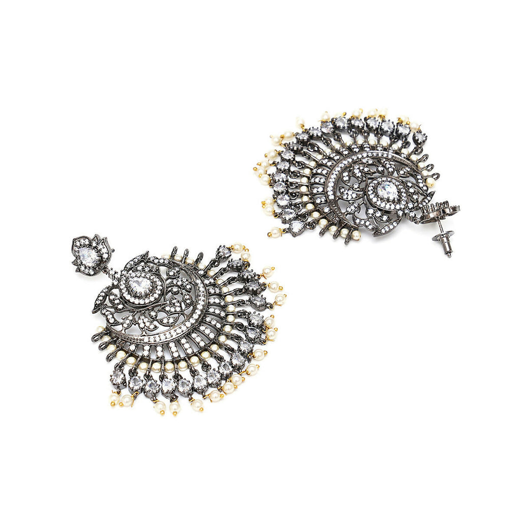 Diamond Earrings with Matching Maang Tikka- Ruby Raang | Grab2Buy