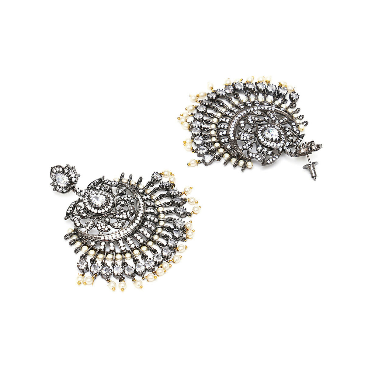 Diamond Earrings with Matching Maang Tikka- Ruby Raang | Grab2Buy