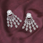 Long Diamond Studded Dangler Earrings- Ruby Raang | Grab2Buy