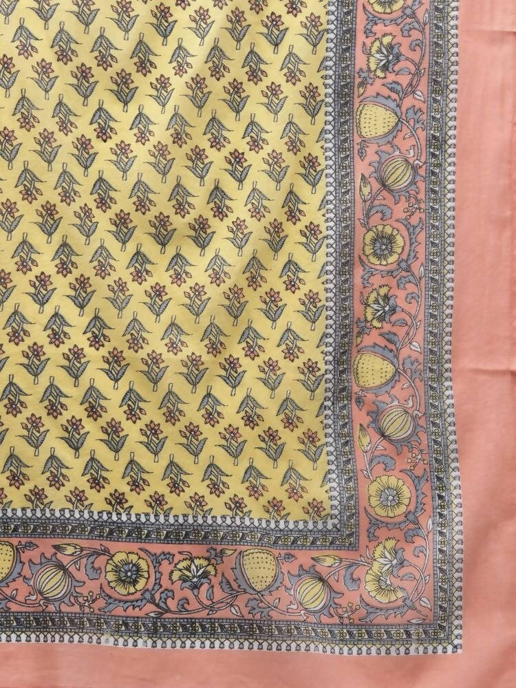 Yufta Yellow printed kurta with Palazzo & Dupatta Set | Grab2Buy