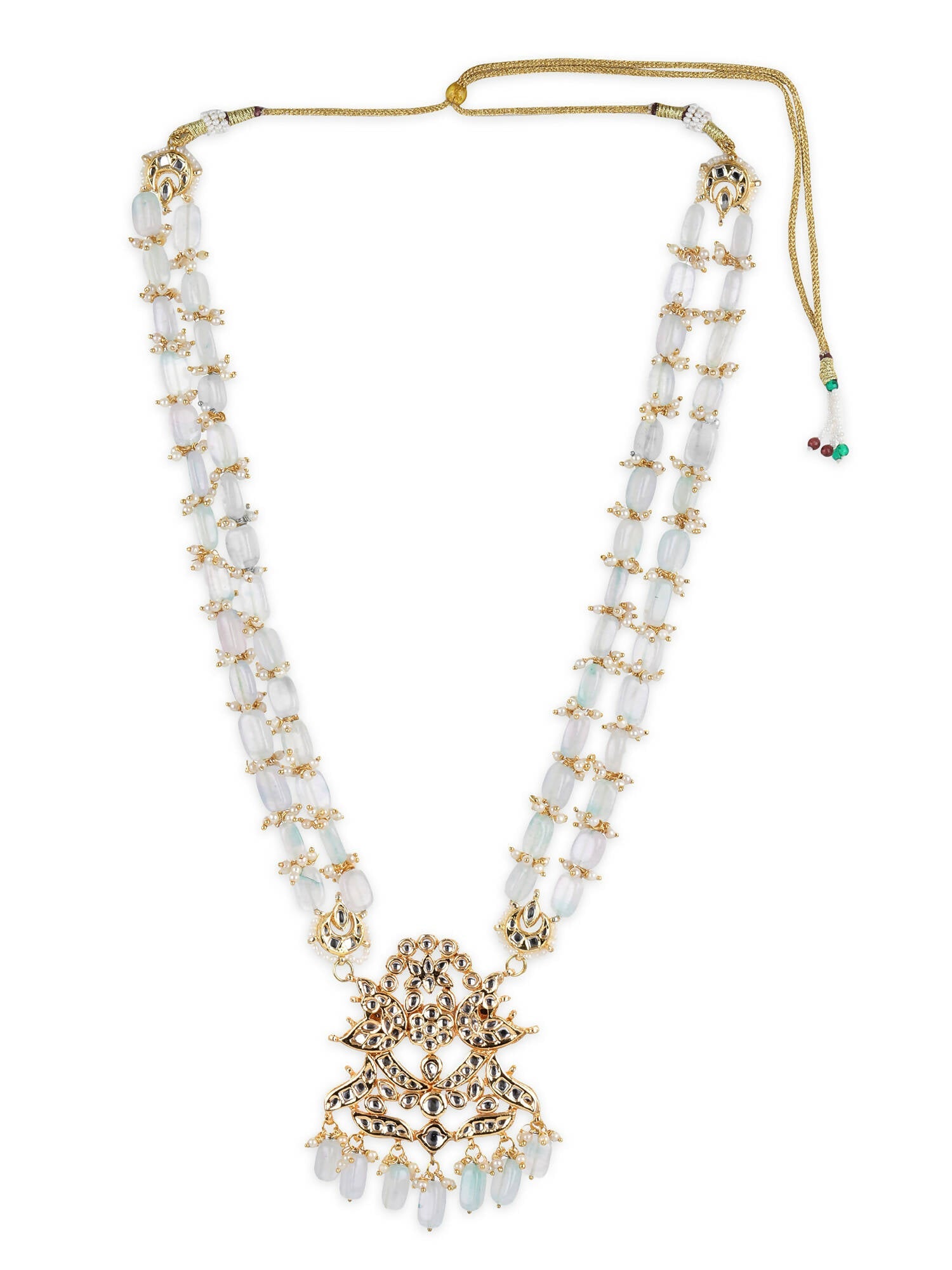 Gold-Toned White Brass Gold-Polished Necklace - Ruby Raang | Grab2Buy