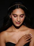 Gold-Polished White Kundan-Studded Pearl Beaded Matha Patti - Ruby Raang | Grab2Buy