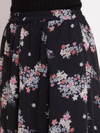 Myshka Women's Multi Georgette Na Na Printed Casual Skirt | Grab2Buy