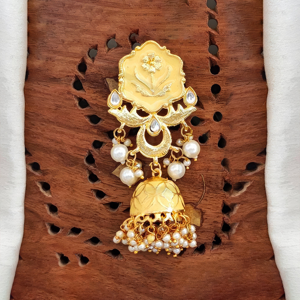 JS Fashion Antique High Gold Jhumka Earrings – Elegant Party Wear Traditional Jewelry for Women | Grab2Buy