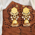 JS Fashion Antique High Gold Jhumka Earrings – Elegant Party Wear Traditional Jewelry for Women | Grab2Buy
