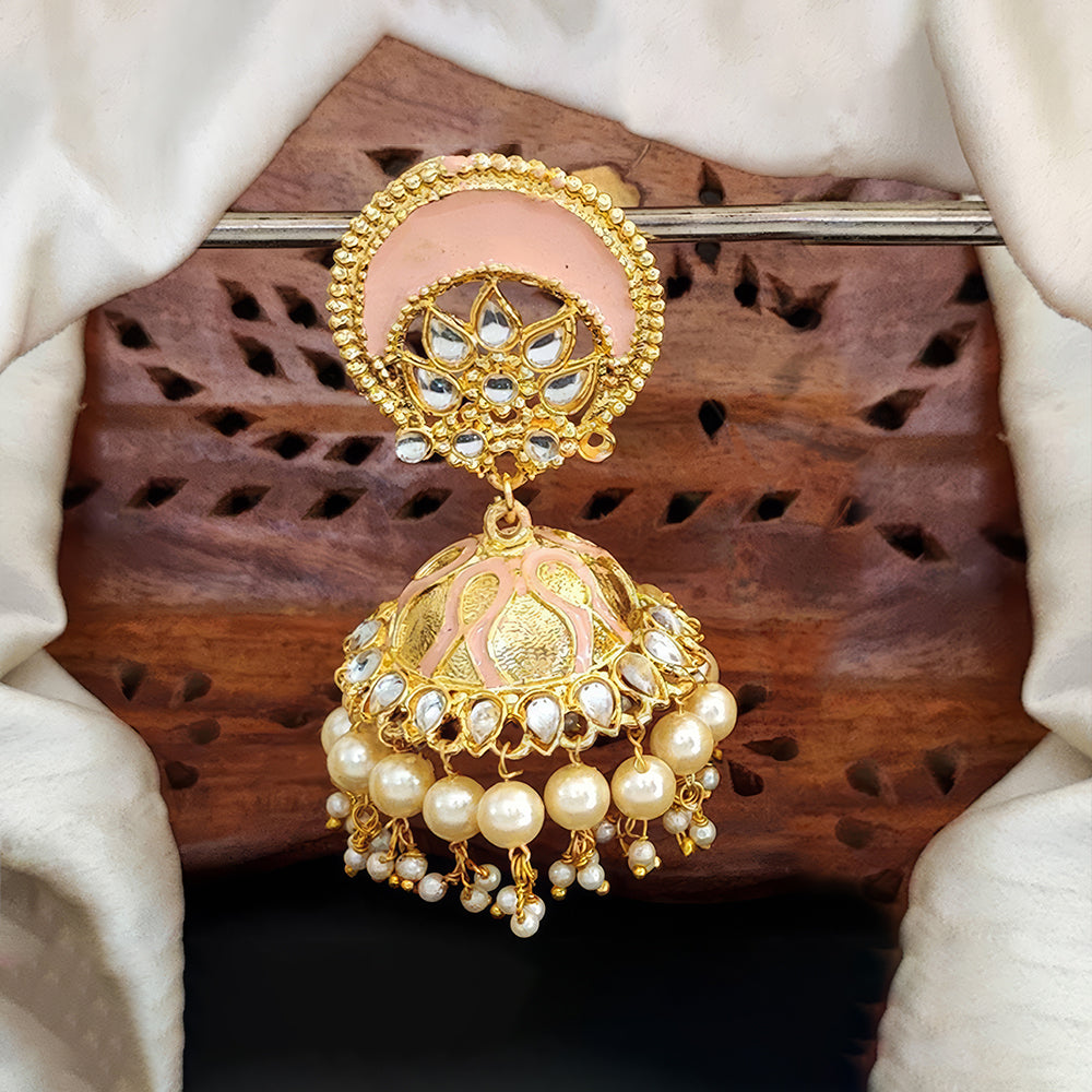 JS Fashion Antique High Gold Polish Jhumka Earrings – Traditional Party Wear Jewelry for Women & Girls | Grab2Buy