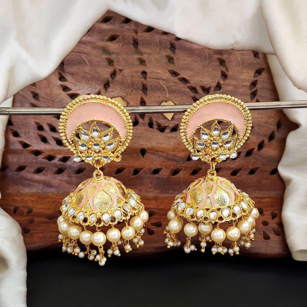 JS Fashion Antique High Gold Polish Jhumka Earrings – Traditional Party Wear Jewelry for Women & Girls | Grab2Buy