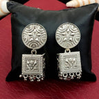 JS Fashion Traditional Trendy Oxidized Silver Polish Designer Earrings for Women & Girls | Grab2Buy